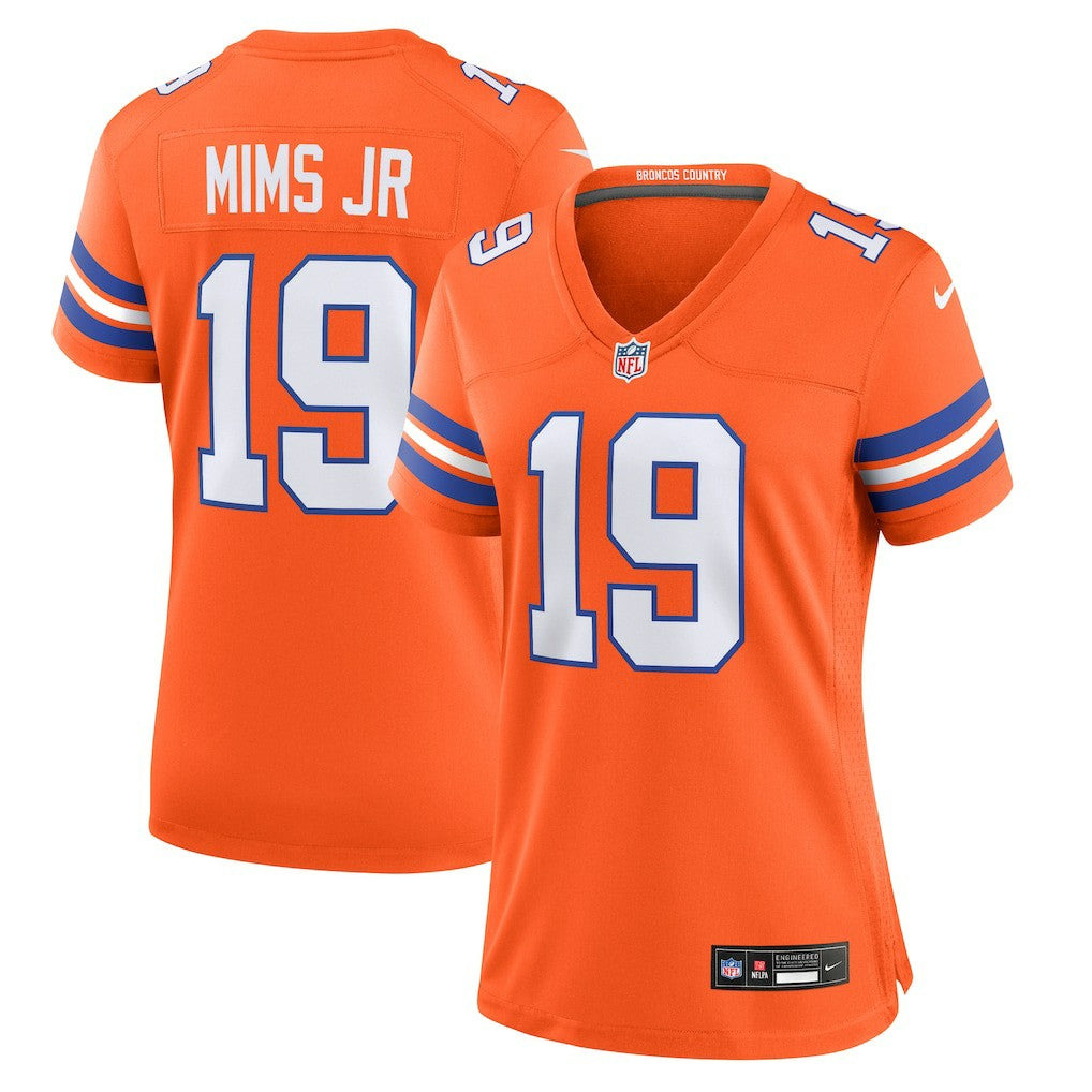 Marvin Mims Jr Denver Broncos Women's Mile High Collection 1977 Throwback Player Game Jersey - Orange Jerseys