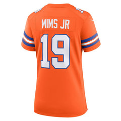 Marvin Mims Jr Denver Broncos Women's Mile High Collection 1977 Throwback Player Game Jersey - Orange Jerseys