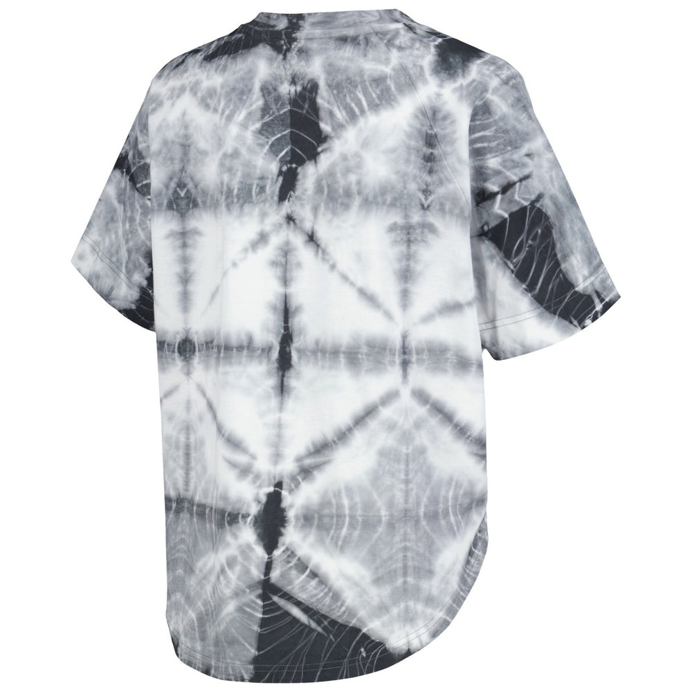 Los Angeles Lakers G-III 4Her by Carl Banks Women's Tournament Raglan Oversized Tie-Dye V-Neck T-Shirt Black outlet