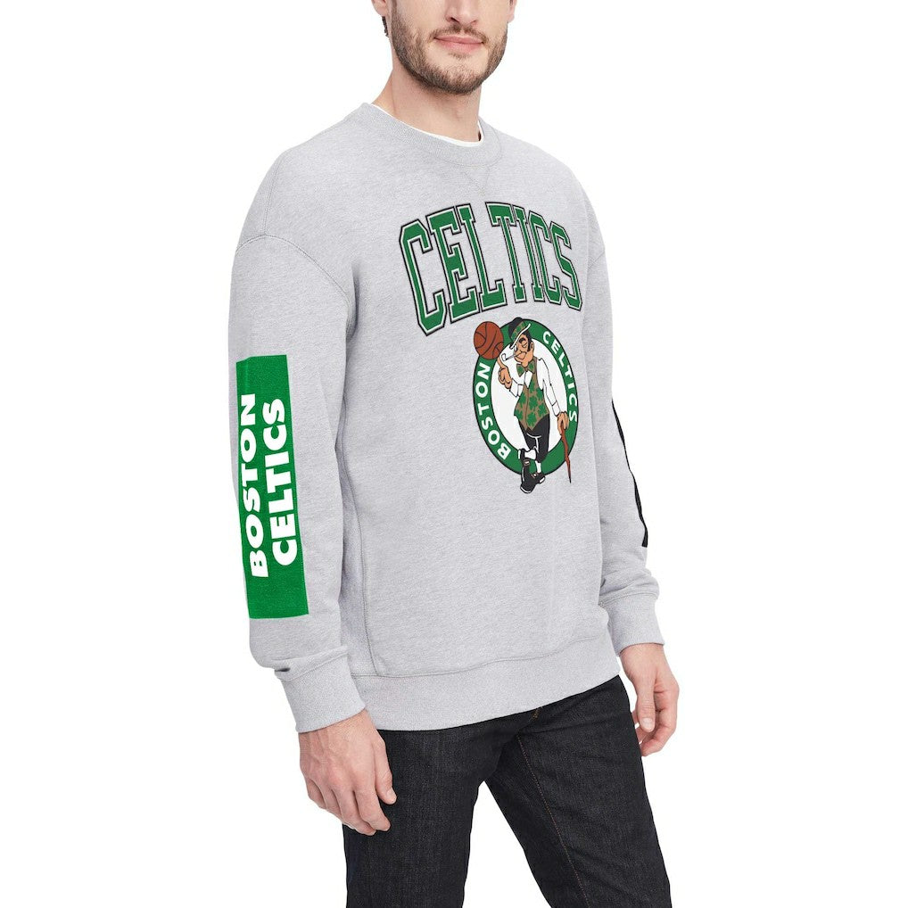Boston Celtics Tommy Jeans Hayes Crew Neck Pullover Sweatshirt Heather Gray