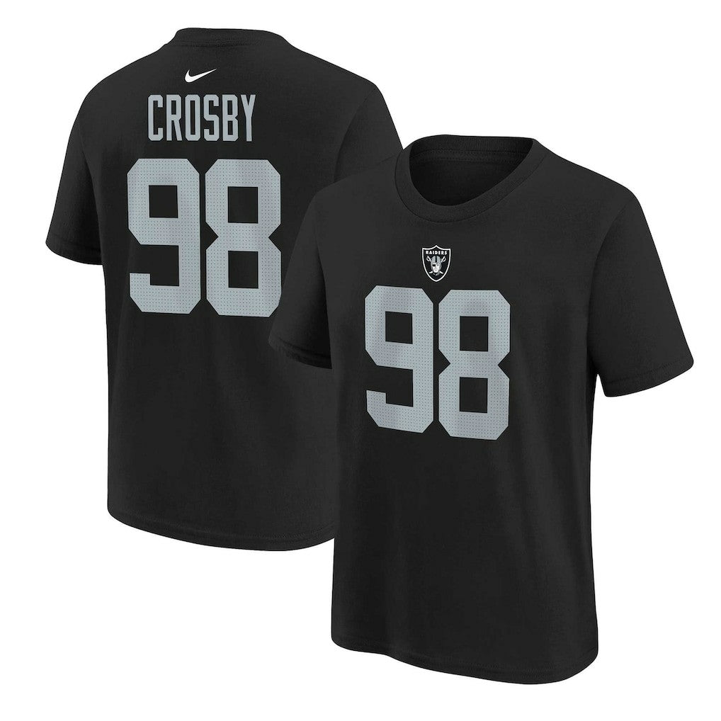 Maxx Crosby Las Vegas Raiders Youth Player Name & Number T-Shirt - Black T-shirts