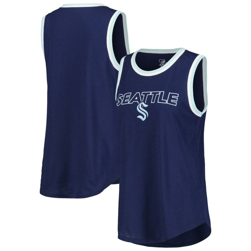 Seattle Kraken G-III 4Her by Carl Banks Women's Strategy Tank Top - Deep Sea Blue | US 201038259