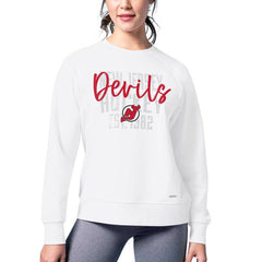 New Jersey Devils MSX by Michael Strahan Women's Millie Raglan Pullover Sweatshirt - White | US 201038289