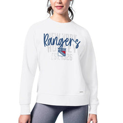 New York Rangers MSX by Michael Strahan Women's Millie Raglan Pullover Sweatshirt - White | US 201038291