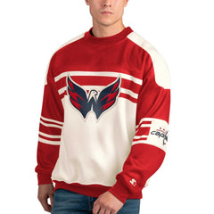 Washington Capitals Starter Defense Fleece Crewneck Pullover Sweatshirt - White | US 201038296