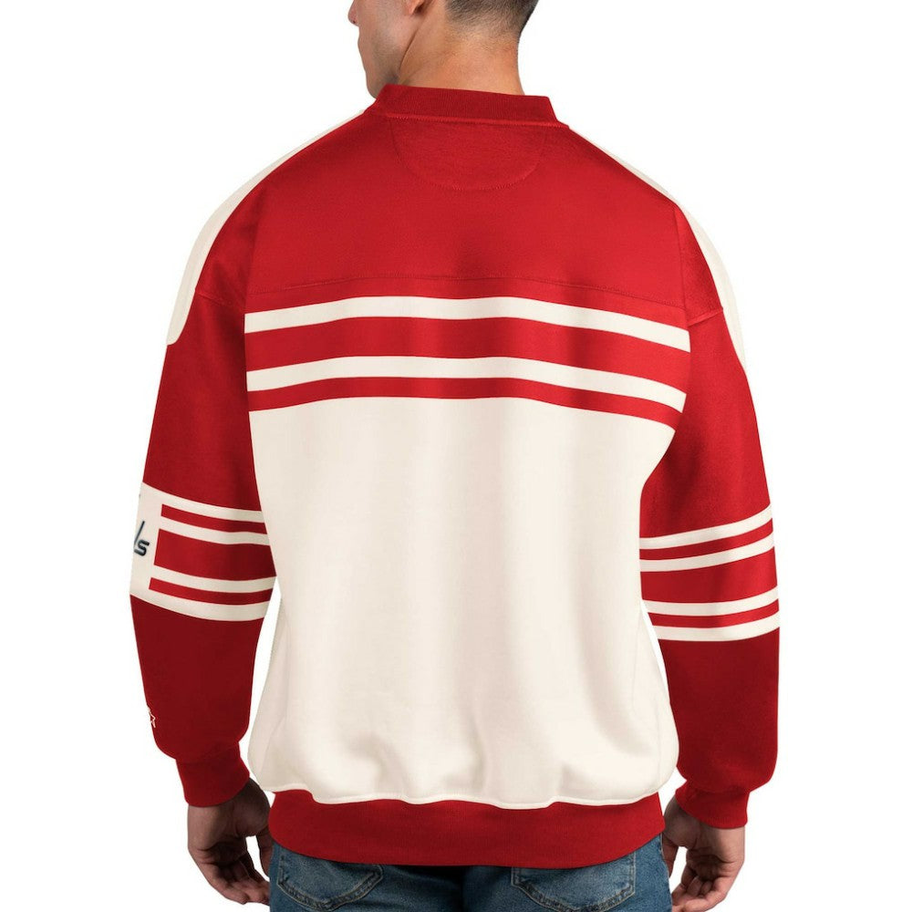 Washington Capitals Starter Defense Fleece Crewneck Pullover Sweatshirt - White | US 201038296