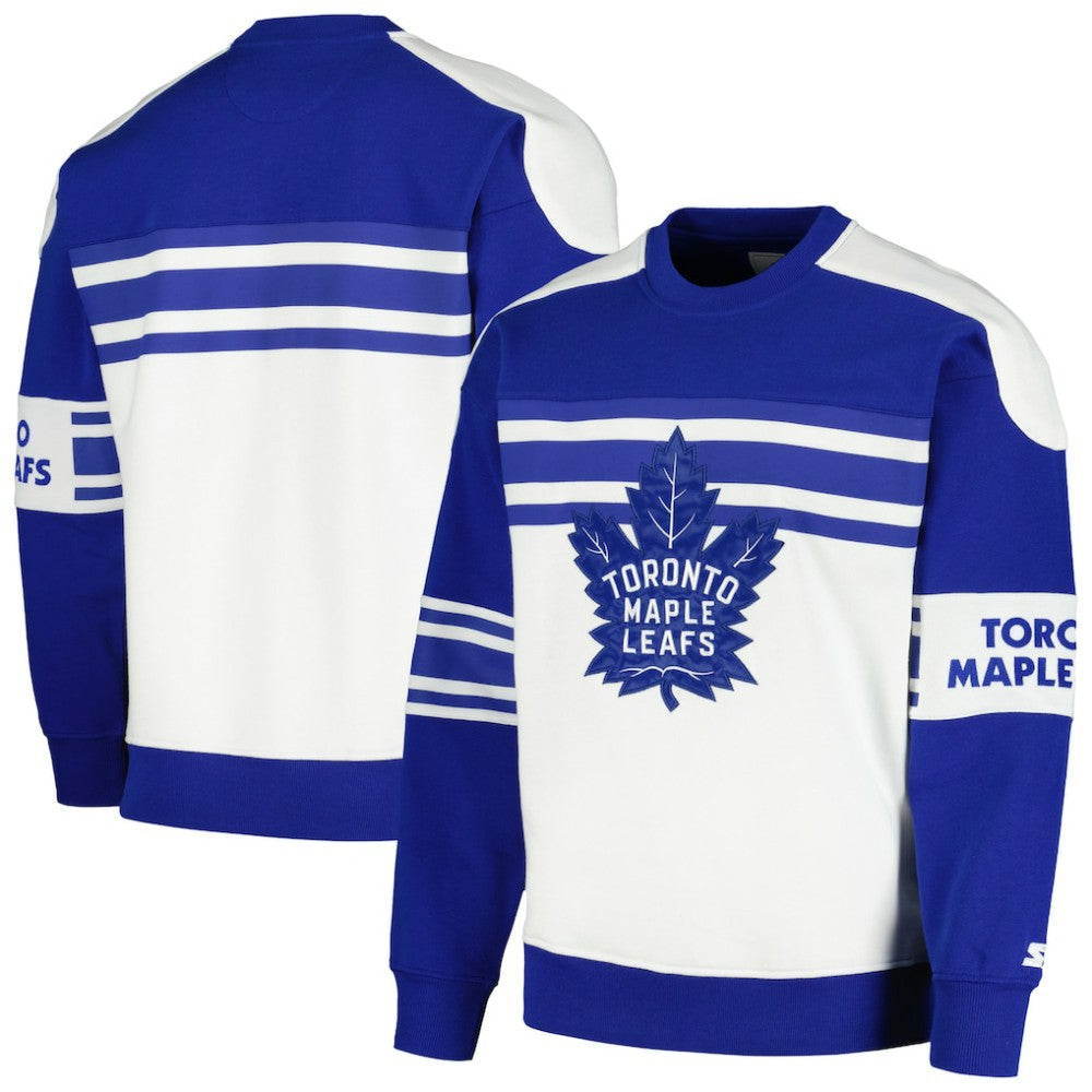 Toronto Maple Leafs Starter Defense Fleece Crewneck Pullover Sweatshirt - White | US 201038310