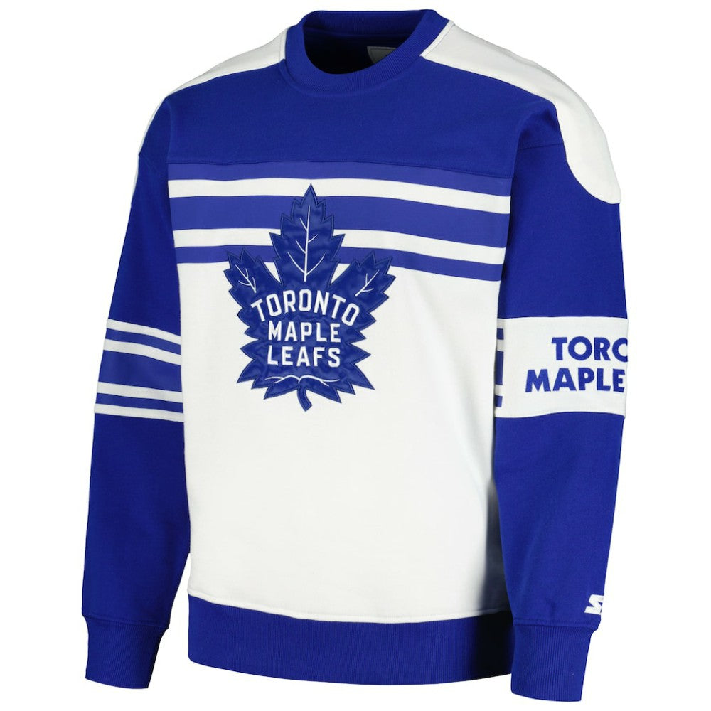 Toronto Maple Leafs Starter Defense Fleece Crewneck Pullover Sweatshirt - White | US 201038310