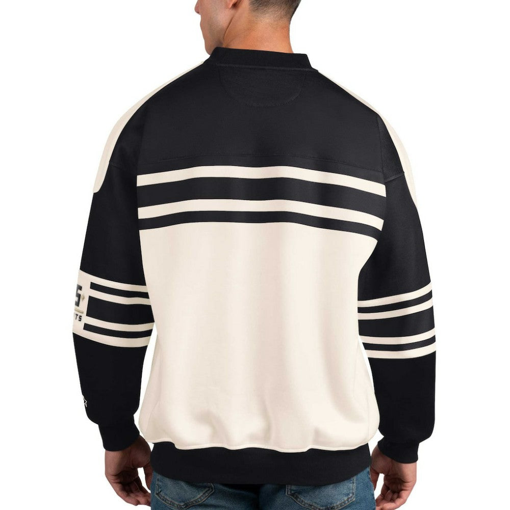 Vegas Golden Knights Starter Defense Fleece Crewneck Pullover Sweatshirt - White | US 201038319