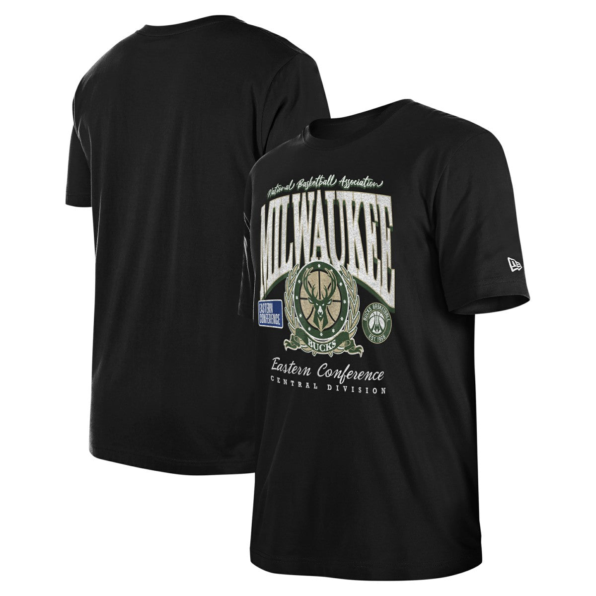 Milwaukee Bucks Unisex Oversized Essentials Boxy T-Shirt Black - New Era