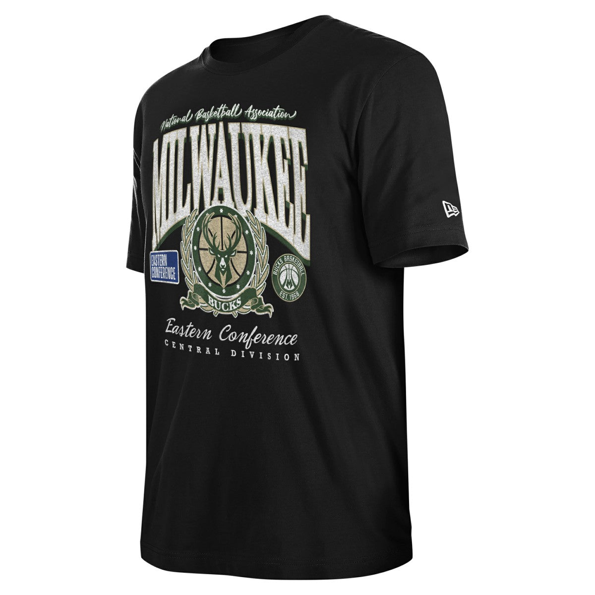Milwaukee Bucks Unisex Oversized Essentials Boxy T-Shirt Black - New Era