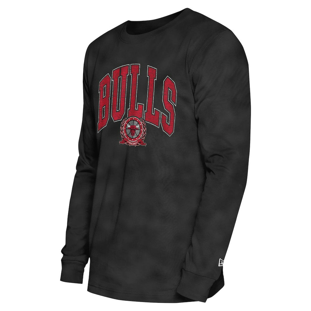 Chicago Bulls Unisex Oversized Essentials Enzyme Wash Long Sleeve T-Shirt Black - New Era