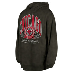 Chicago Bulls Unisex Oversized Essentials Pigment Wash Fleece Pullover Hoodie Charcoal - New Era