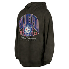Philadelphia 76ers Unisex Oversized Essentials Pigment Wash Fleece Pullover Hoodie Charcoal - New Era