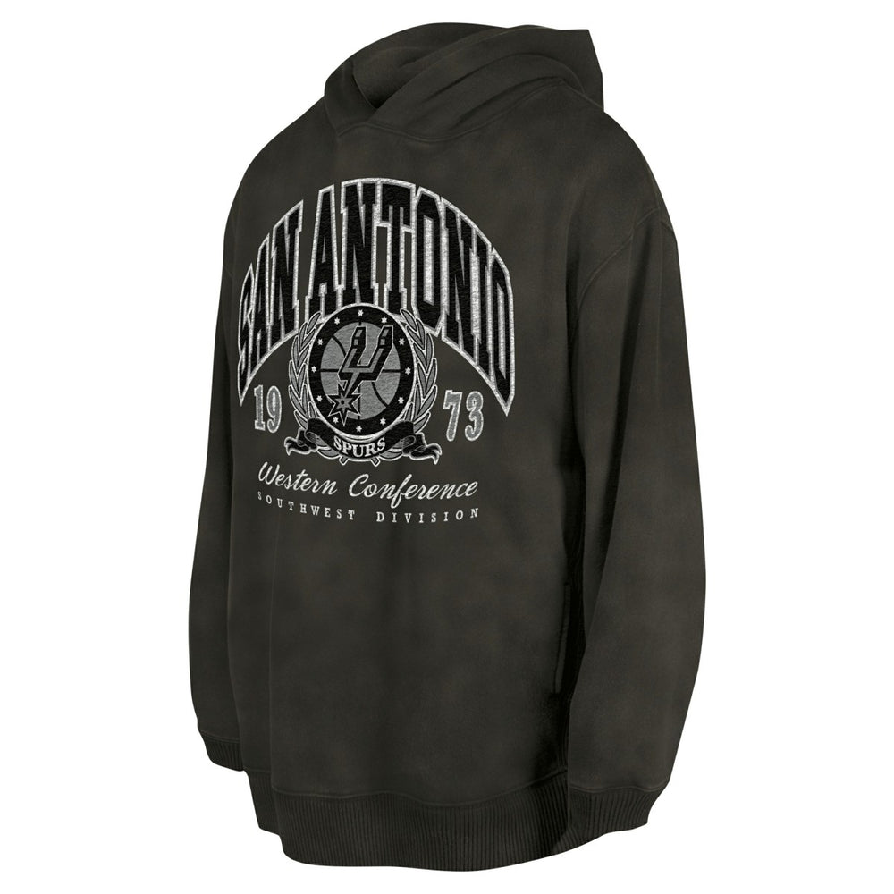 San Antonio Spurs Unisex Oversized Essentials Pigment Wash Fleece Pullover Hoodie Charcoal - New Era