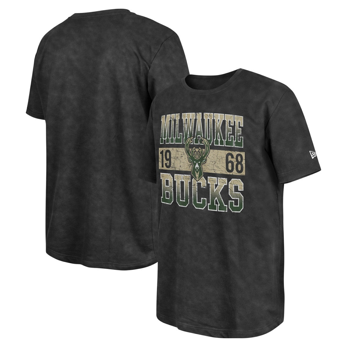 Milwaukee Bucks Enzyme Washed Oversized T-Shirt Black - New Era outlet