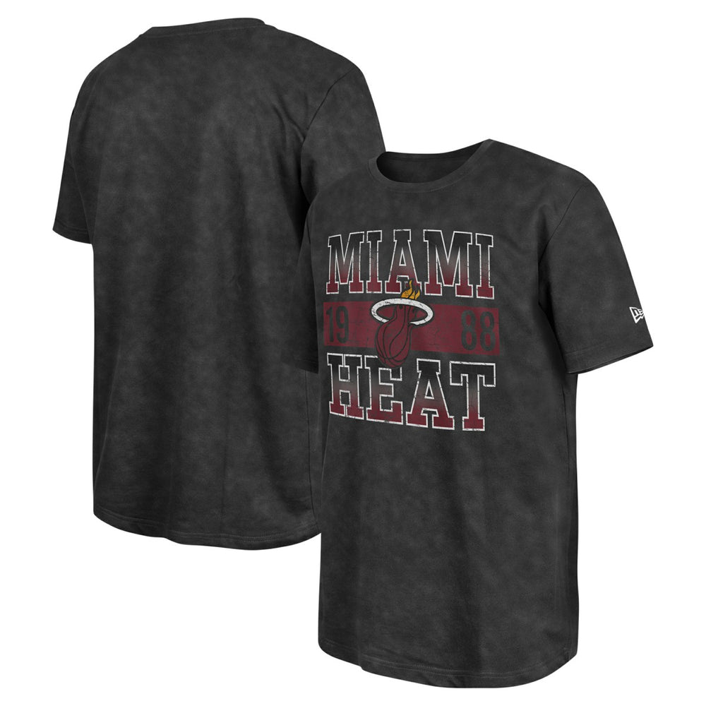 Miami Heat Enzyme Washed Oversized T-Shirt Black - New Era
