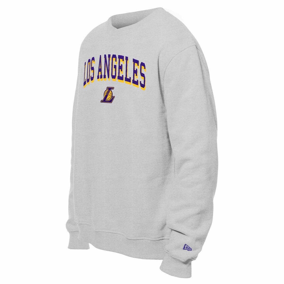 Los Angeles Lakers Chenille Cross Over Pullover Sweatshirt Gray - New Era