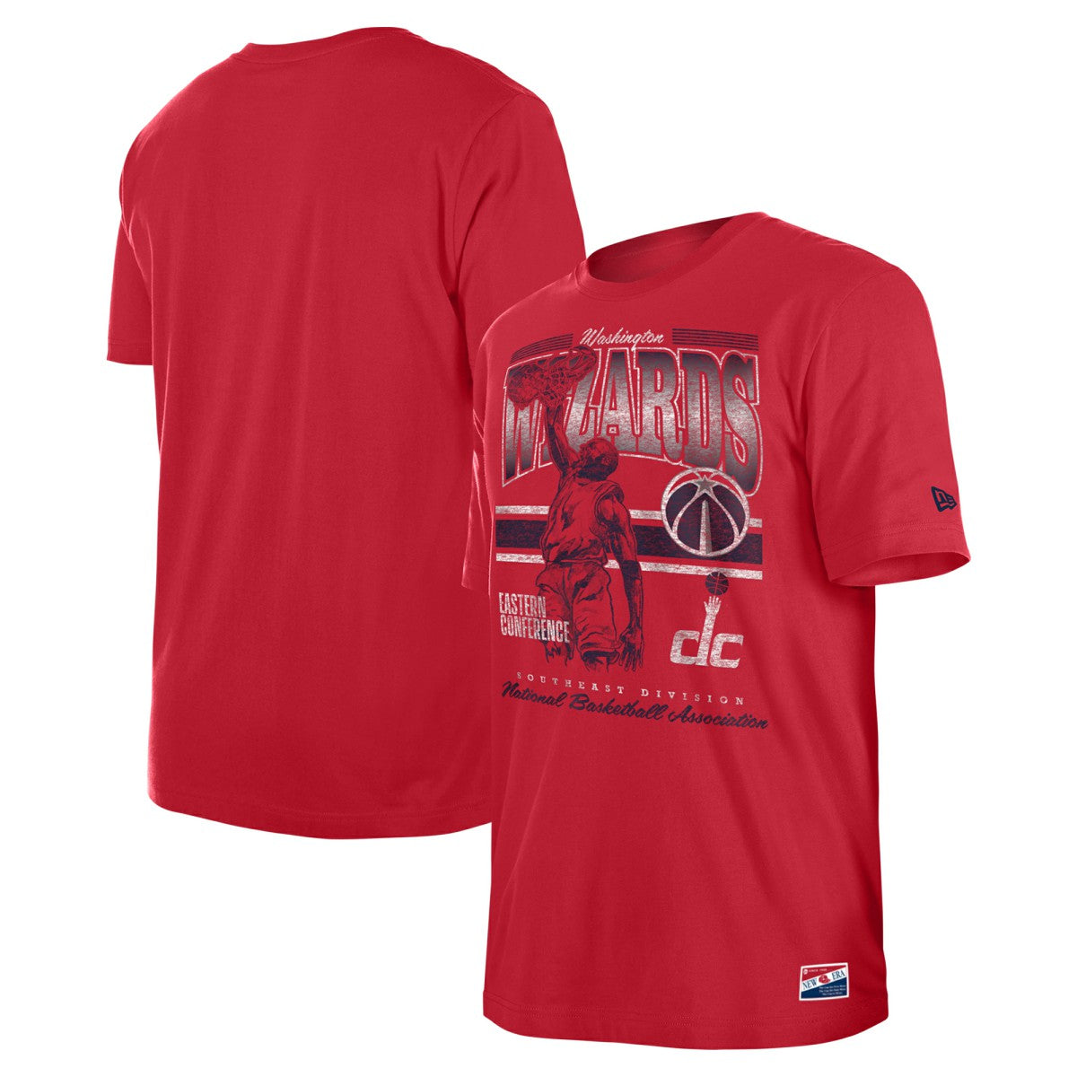 Washington Wizards Enzyme Wash Oversized T-Shirt Red - New Era