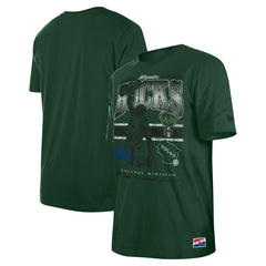Milwaukee Bucks Enzyme Wash Oversized T-Shirt Hunter Green - New Era