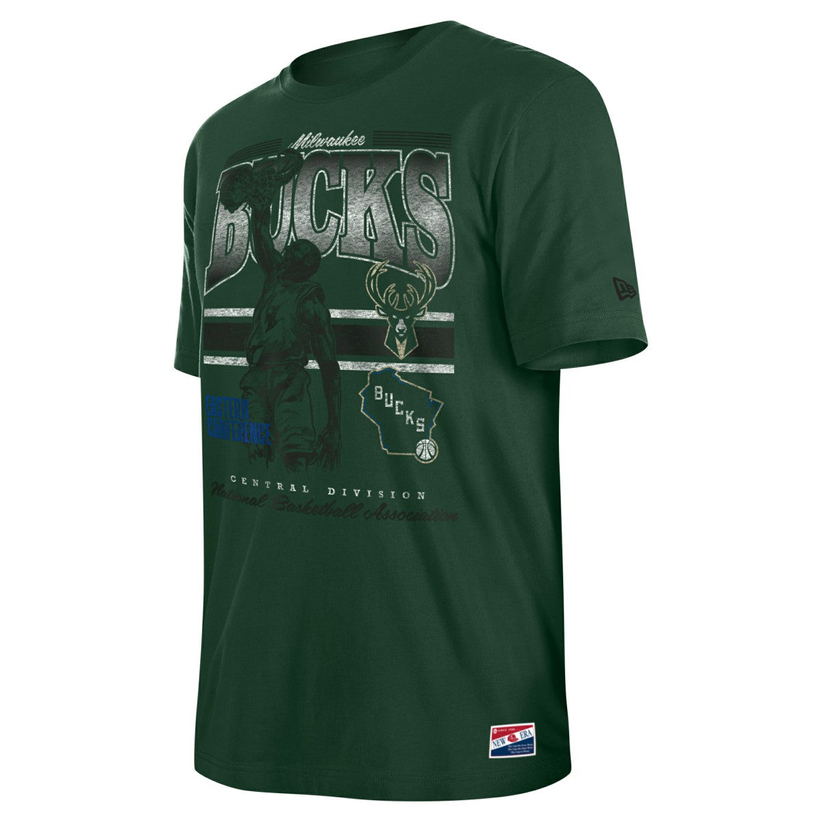 Milwaukee Bucks Enzyme Wash Oversized T-Shirt Hunter Green - New Era