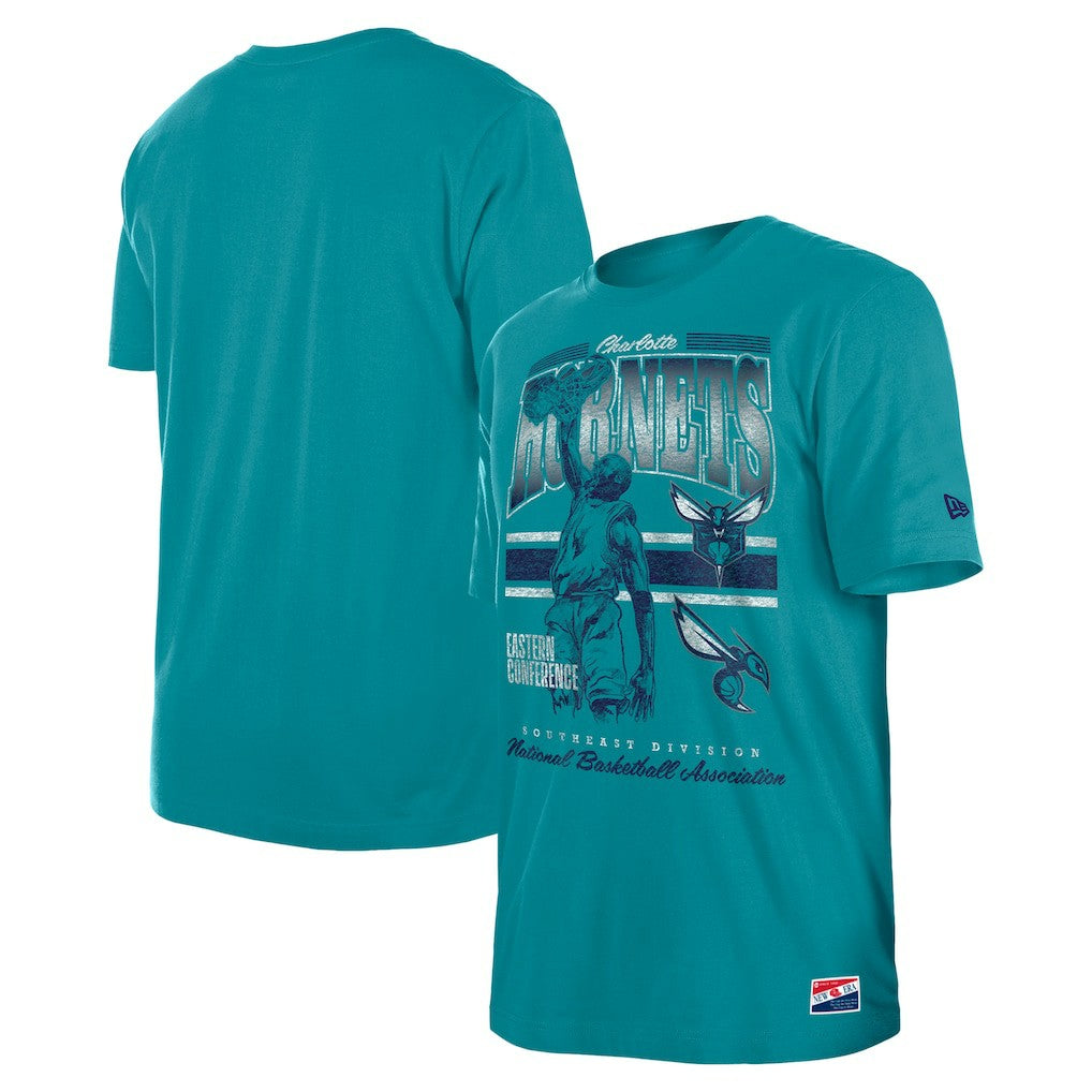 Charlotte Hornets Enzyme Wash Oversized T-Shirt Teal - New Era