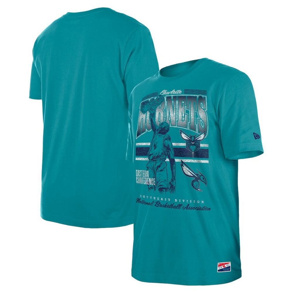 Charlotte Hornets Enzyme Wash Oversized T-Shirt Teal - New Era