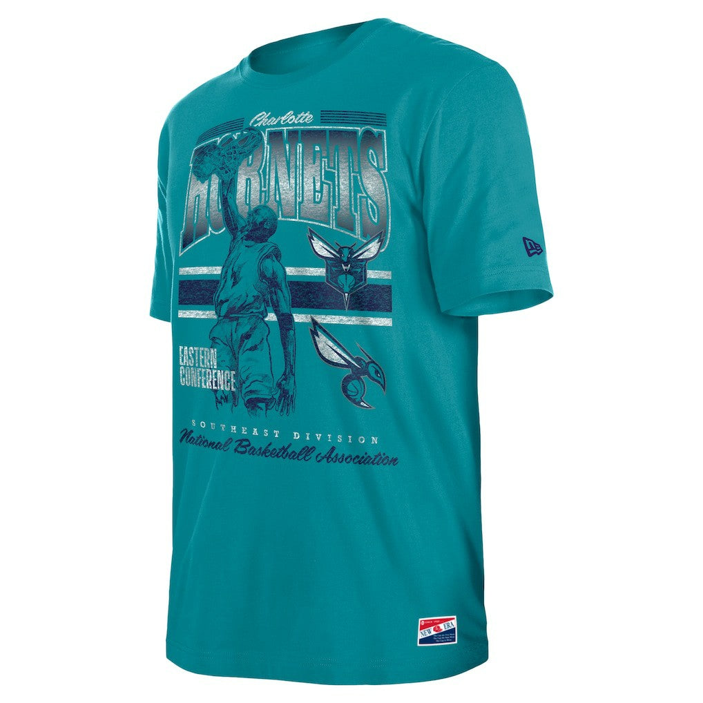 Charlotte Hornets Enzyme Wash Oversized T-Shirt Teal - New Era