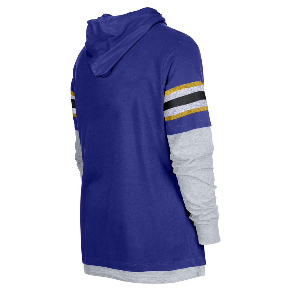 Los Angeles Lakers Layered Long Sleeve Hoodie T-Shirt Purple - New Era