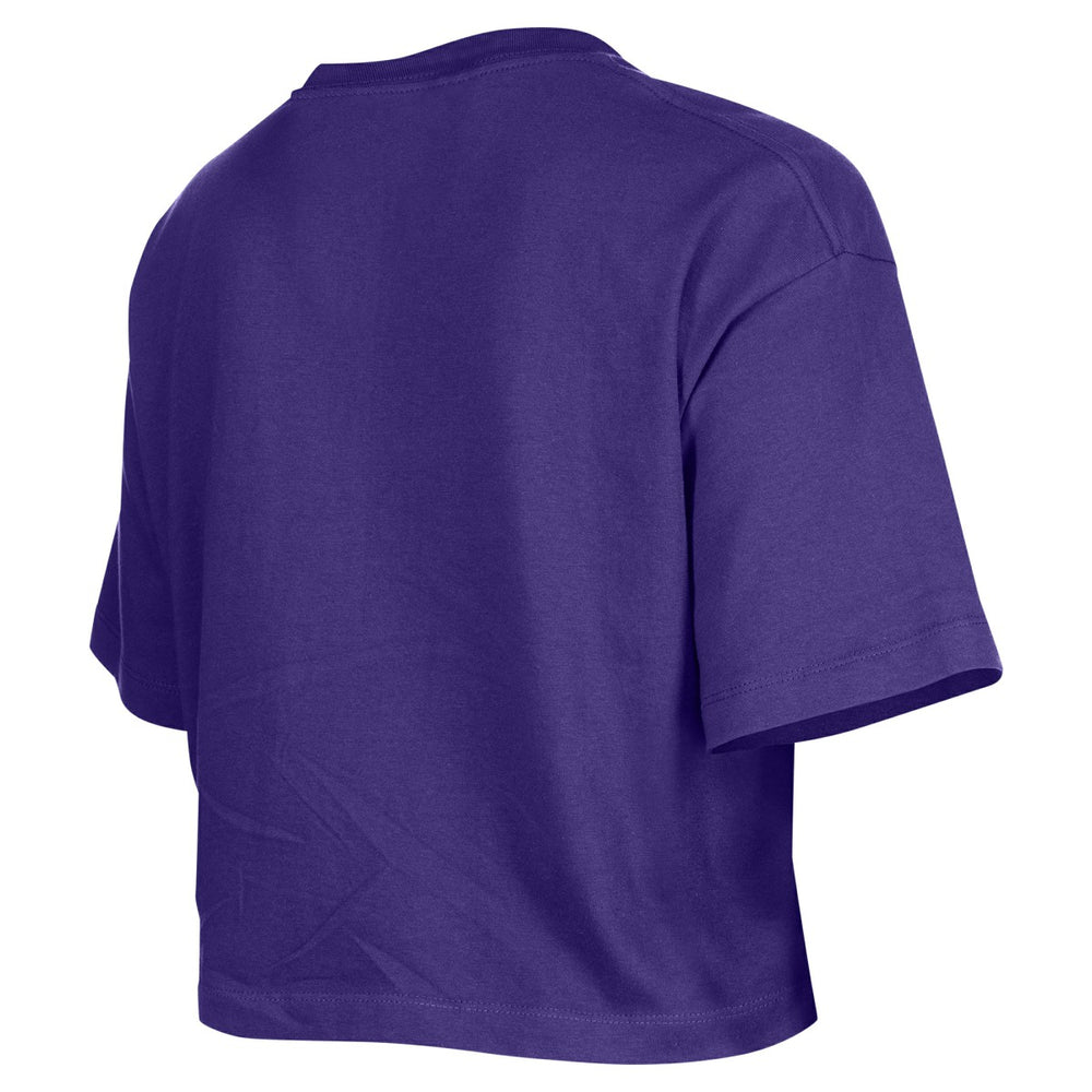 Los Angeles Lakers Women's Oversized Boxy Crop T-Shirt Purple - New Era