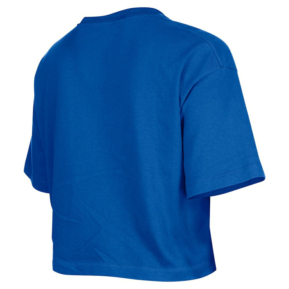 Golden State Warriors Women's Oversized Boxy Crop T-Shirt Royal - New Era
