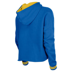 Golden State Warriors Women's Boxy Raw Edge Pullover Hoodie Royal - New Era