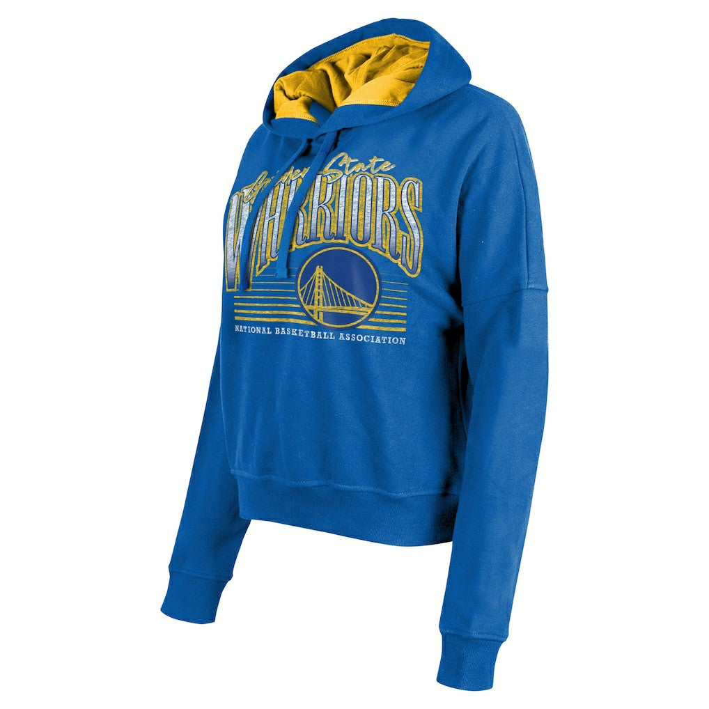 Golden State Warriors Women's Boxy Pullover Hoodie Royal - New Era