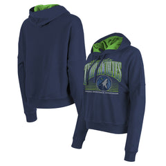 Minnesota Timberwolves Women's Boxy Pullover Hoodie Navy - New Era