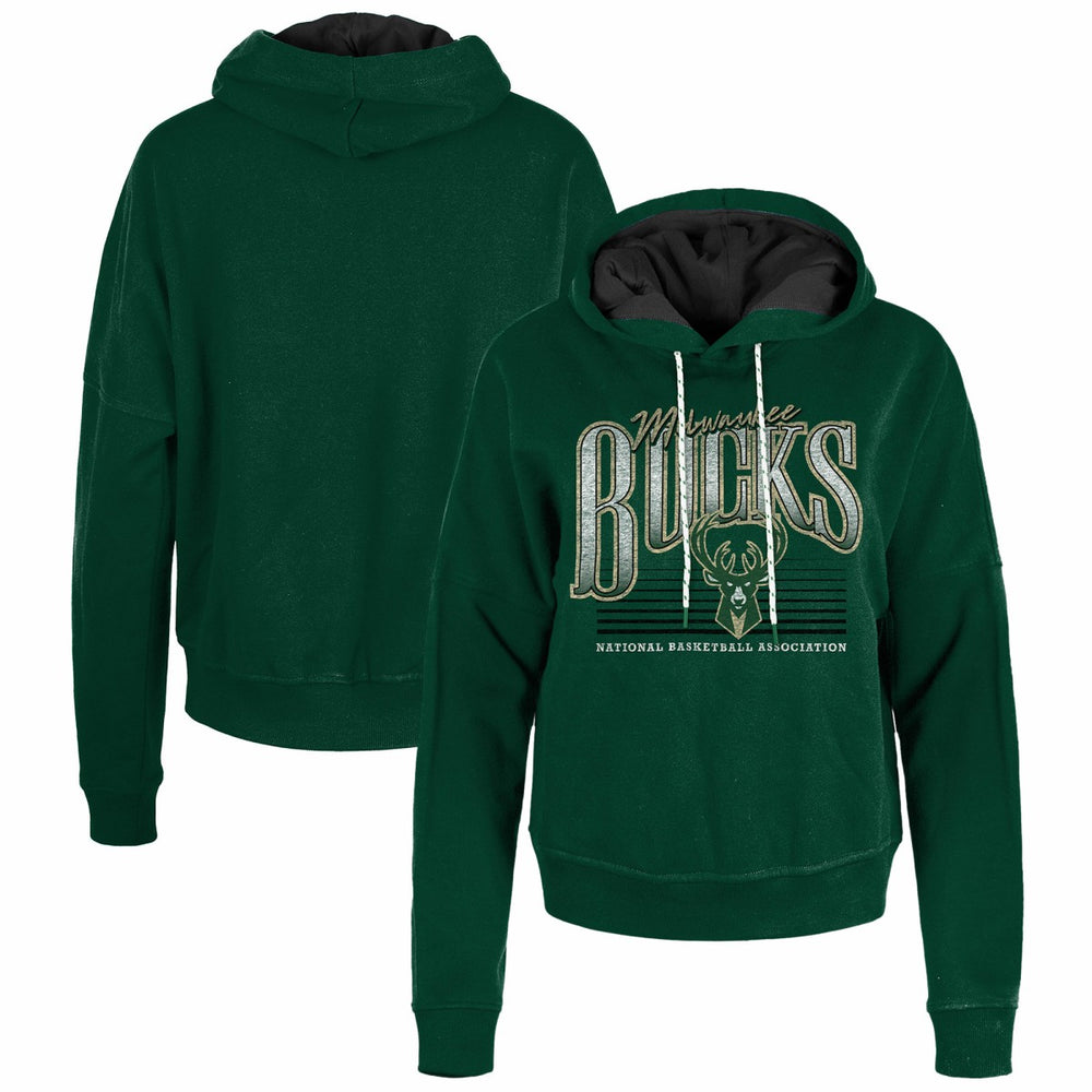 Milwaukee Bucks Women's Boxy Pullover Hoodie Hunter Green - New Era