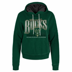Milwaukee Bucks Women's Boxy Pullover Hoodie Hunter Green - New Era