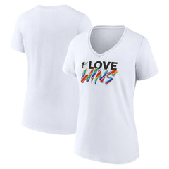 Baltimore Orioles Women's Love Wins V-Neck T-Shirt - White T-shirts