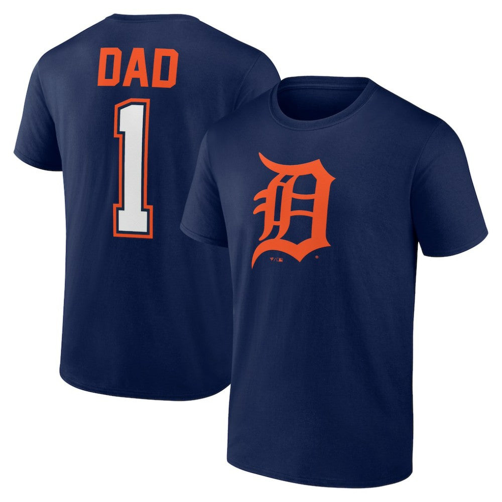 Detroit Tigers Father's Day #1 Dad T-Shirt - Navy T-shirts