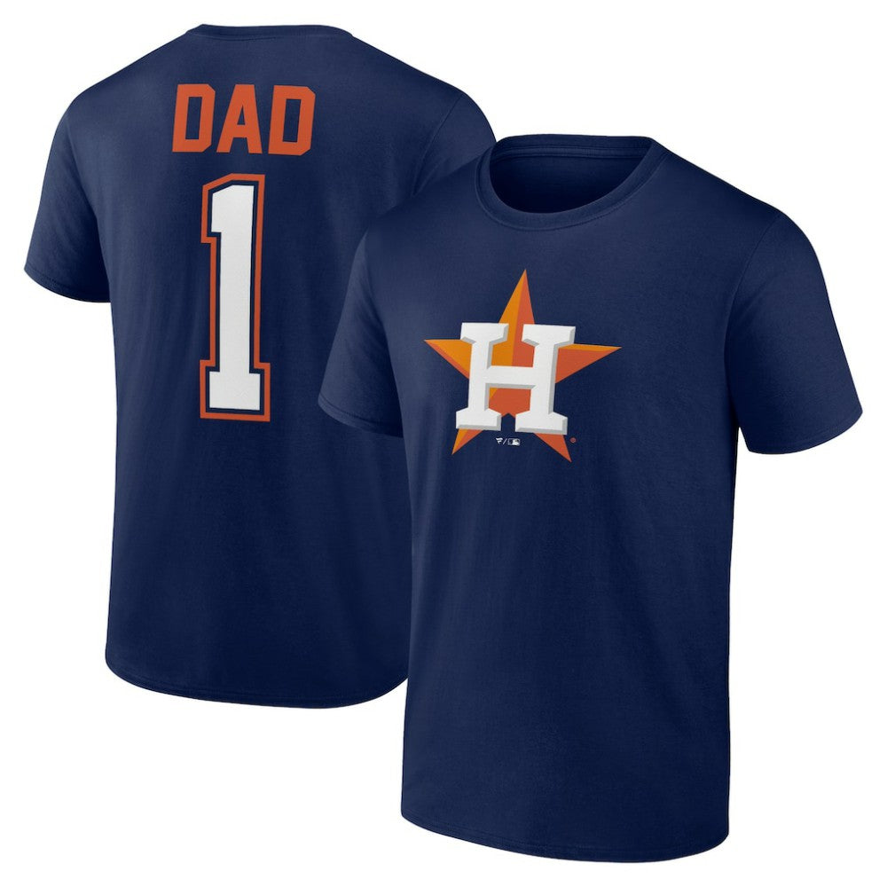 Houston Astros Father's Day #1 Dad T-Shirt - Navy T-shirts