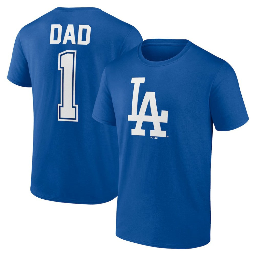 Los Angeles Dodgers Father's Day #1 Dad T-Shirt - Royal T-shirts
