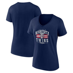 Minnesota Twins Women's Americana Team V-Neck T-Shirt - Navy T-shirts