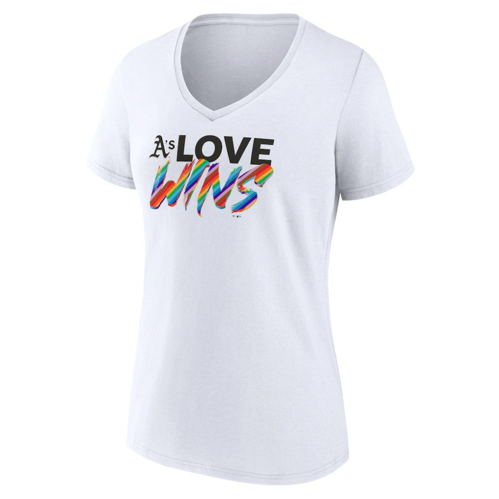 Athletics Women's Love Wins V-Neck T-Shirt - White T-shirts