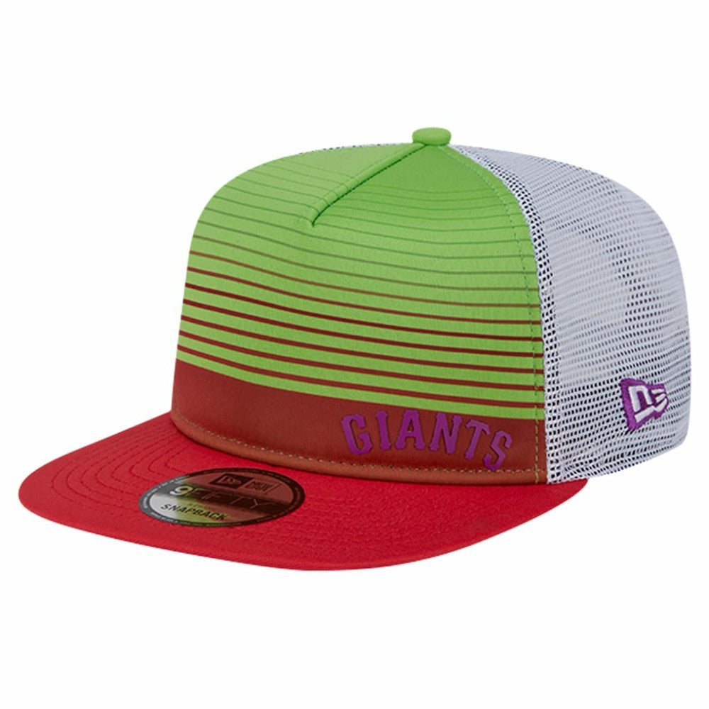 San Francisco Giants New Era Neon Horizon A-Frame Trucker 9FIFTY Snapback Hat - Red Hats