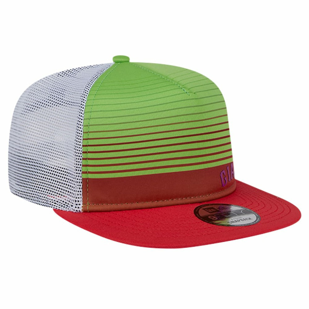 San Francisco Giants New Era Neon Horizon A-Frame Trucker 9FIFTY Snapback Hat - Red Hats