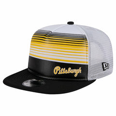 Pittsburgh Pirates New Era Team Horizon 9FIFTY A-Frame Trucker Snapback Hat - Black Hats