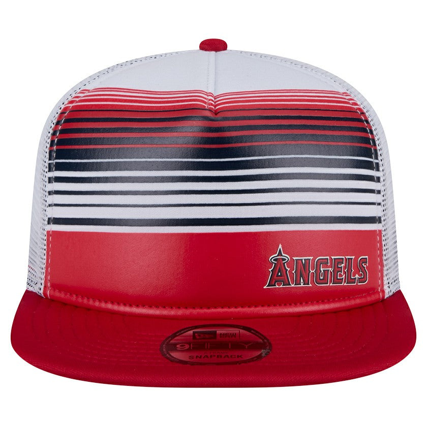 Los Angeles Angels New Era Team Horizon 9FIFTY A-Frame Trucker Snapback Hat - Red Hats
