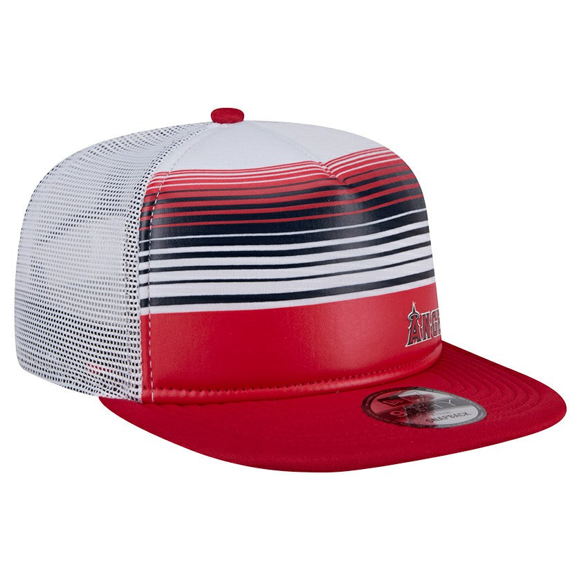 Los Angeles Angels New Era Team Horizon 9FIFTY A-Frame Trucker Snapback Hat - Red Hats