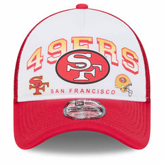 San Francisco 49ers New Era Retro Wordmark A-Frame 9FORTY Adjustable Hat - White/Scarlet Hats
