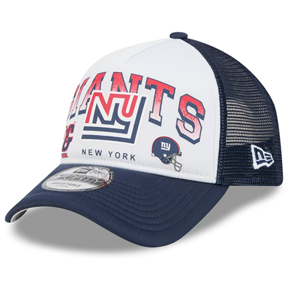 New York Giants New Era Retro Wordmark A-Frame 9FORTY Adjustable Hat - White/Royal Hats