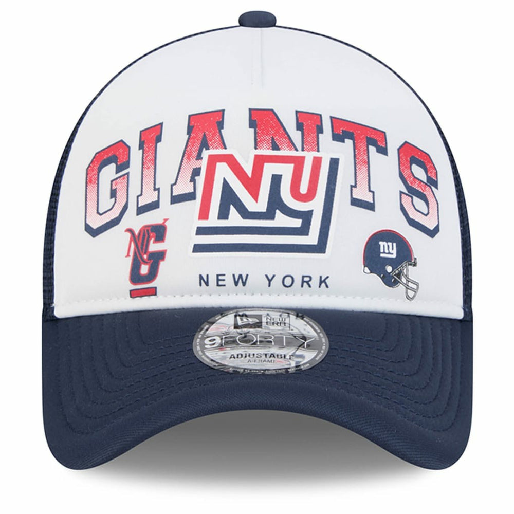 New York Giants New Era Retro Wordmark A-Frame 9FORTY Adjustable Hat - White/Royal Hats